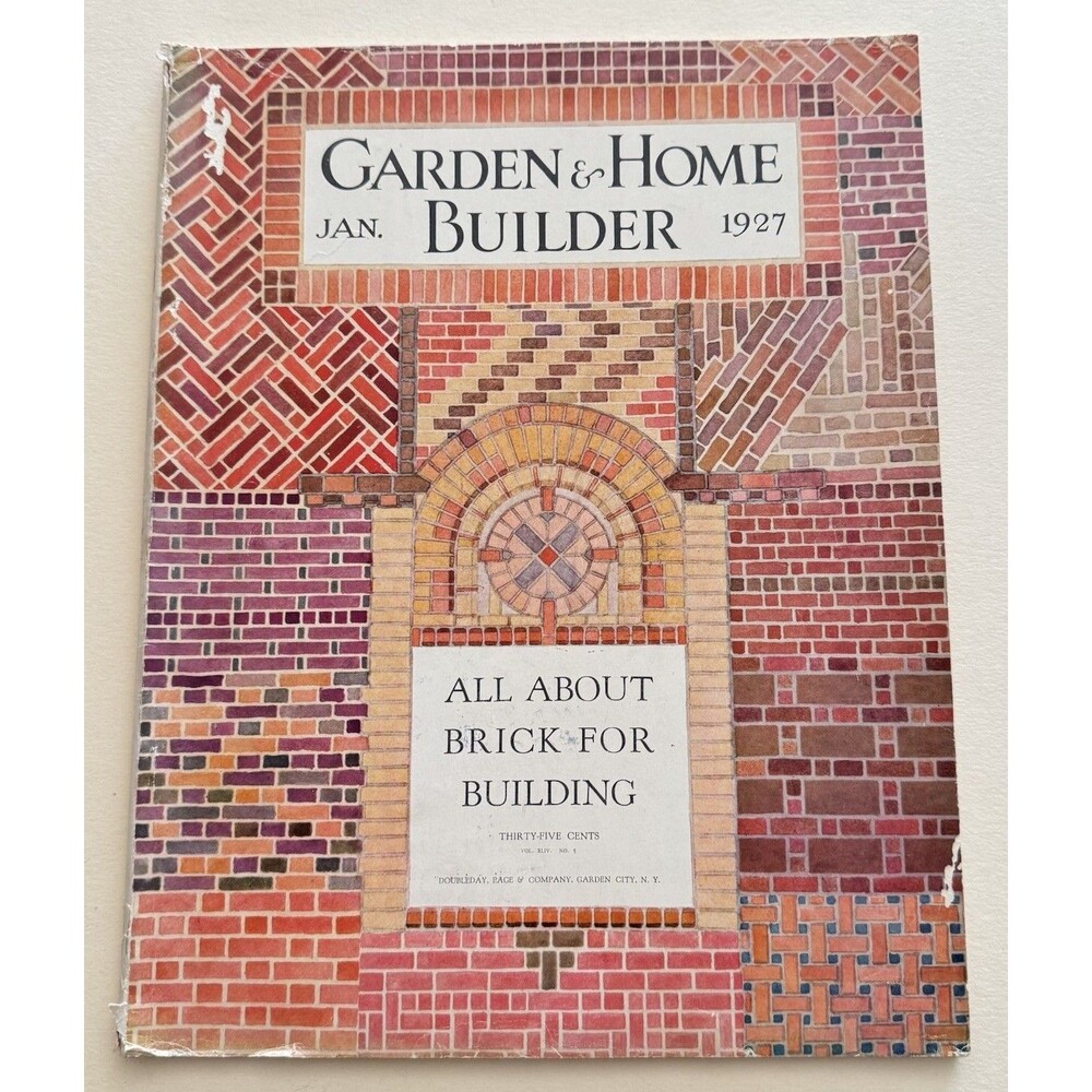Garden & Home Builder January 1927 Delano Aldrich, McFarland, Brick Issue VNTG